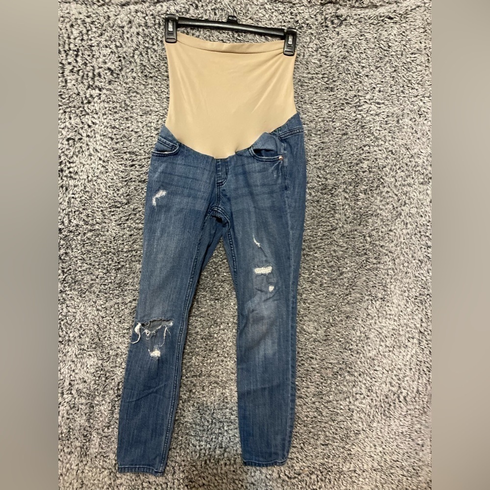 Women’s Distressed crossover Maternity Pants Size XS in Excellent Used C…